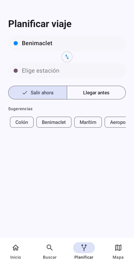 Trip planner with departure and arrival modes